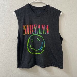Nirvana Sleeveless Gray tank top large